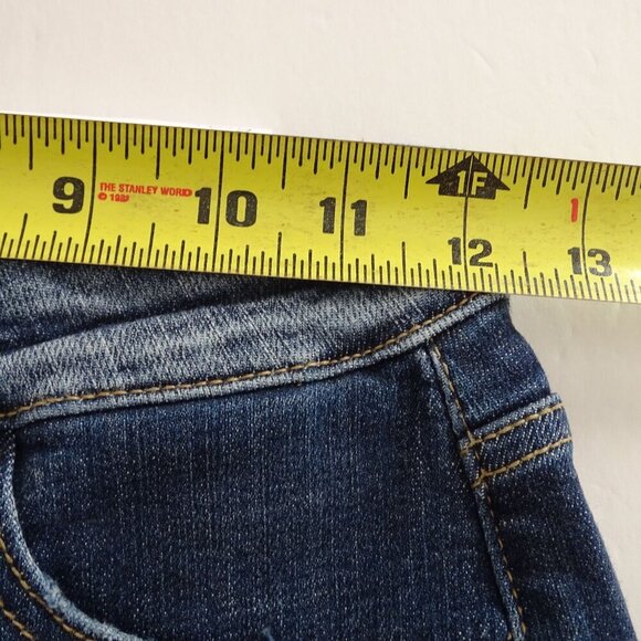 KanCan High Rise Distressed Denim Jean Shorts Women Size S Dark Wash Raw Hem NEW - Picture 9 of 12